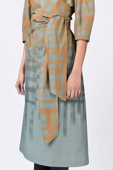 Cotton Draped Waist Shirt Dress - Taupe - Genes Lecoanet Hemant