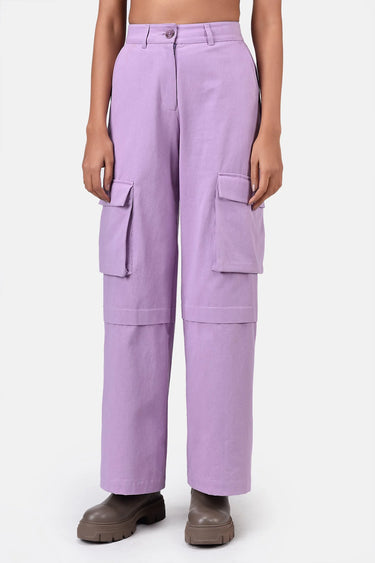 Cotton Drill Cargo Trousers With Zipper Pockets - Genes Lecoanet Hemant