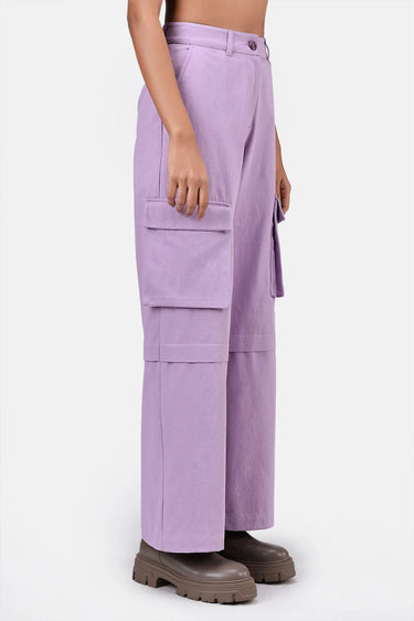 Cotton Drill Cargo Trousers With Zipper Pockets - Genes Lecoanet Hemant