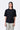 Cotton Jersey Semi-Fitted T-Shirt with Front Knot Detail Black