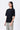 Cotton Jersey Semi-Fitted T-Shirt with Front Knot Detail Black
