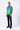 Cotton Pique Polo with Microcell Print & Contrast Collar - Blue Green - Genes Lecoanet Hemant