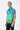 Cotton Pique Polo with Microcell Print & Contrast Collar - Blue Green - Genes Lecoanet Hemant