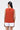 Cotton Poplin A-Line Sleeveless Top with Asymmetric Neck Coral Orange - Genes Lecoanet Hemant