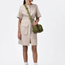 Cotton Poplin Easy Fit Dress With Pleated Flap Pocket - Genes Lecoanet Hemant