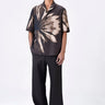 Cotton Poplin Shirt with UV Flower Print - Chocolate brown - Genes Lecoanet Hemant