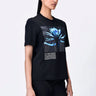 Cotton T-Shirt with UV Flower Sticker -Black - Genes Lecoanet Hemant