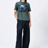 Cotton T-Shirt with UV Flower Sticker -Pine Green - Genes Lecoanet Hemant