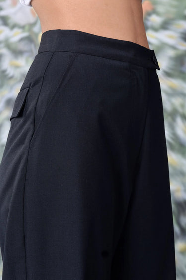 Cotton Twill Loose Fit Trouser - Black - Genes Online Store