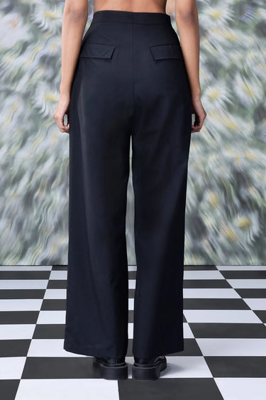 Cotton Twill Loose Fit Trouser - Black - Genes Online Store