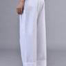 Cotton Twill Relax Fit Trousers- White - Genes Online Store