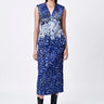 Crepe Microcell Print Dress - Navy Blue - Genes Lecoanet Hemant