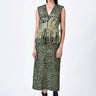 Crepe Microcell Print Dress - Taupe - Genes Lecoanet Hemant