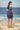 Navy contemporary shift dress for women with modern design
