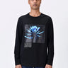 Crew Neck T-Shirt with UV Flower Sticker - Genes Lecoanet Hemant