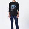 Crew Neck T-Shirt with UV Flower Sticker - Genes Lecoanet Hemant