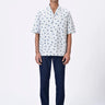 Cuban Collar Shirt with UV Flower Print - Genes Lecoanet Hemant