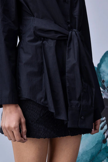 Deconstructed Regular Fit Shirt - Black - Genes Online Store