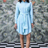 Striped dress with deconstructed design and relaxed fit for women