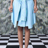 Deconstructed Stripe Skirt- Blue Green