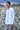 Detachable Ruffle Placket Regular Fit Shirt -Light Blue - Genes Online Store