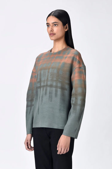Dot check Banana Crepe Sweatshirt - Genes Lecoanet Hemant