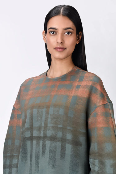 Dot check Banana Crepe Sweatshirt - Genes Lecoanet Hemant