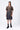Dot Check Cotton Shirt Dress with Belt- Chocolate Brown - Genes Lecoanet Hemant
