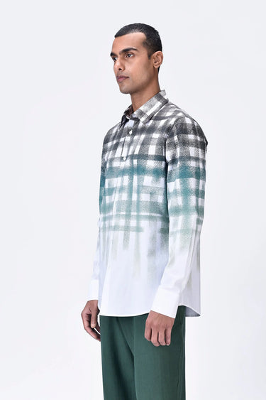 Dotted Check Shirt- White - Genes Lecoanet Hemant