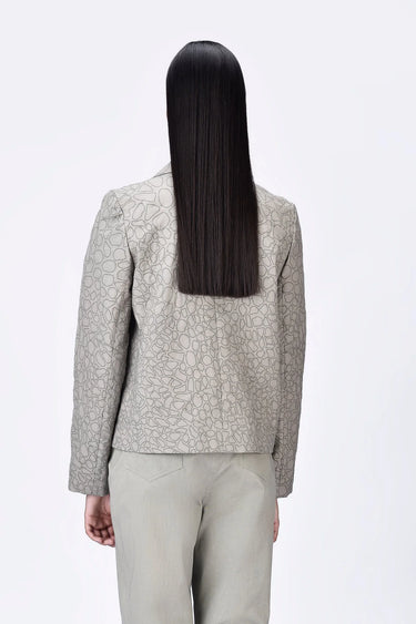 Double-Breasted Cotton Cropped Jacket