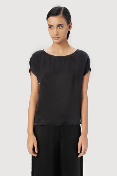 Easy Fit Boat Neck Top With Drop Shoulders And Line Print - Genes Lecoanet Hemant