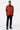 Easy Fit Button-Down Linen Herringbone Jacket with Patch Pockets - Coral Orange