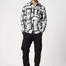 Easy Fit Button-Up Shirt in an All-Over Abstract Check Print - Genes Lecoanet Hemant