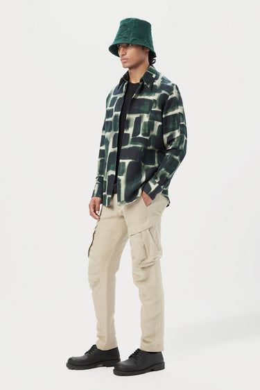Easy Fit Button-Up Shirt in an All-Over Abstract Check Print - Genes Lecoanet Hemant
