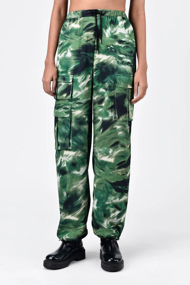 Easy Fit Cargo Trousers with Camouflage Print - Genes Lecoanet Hemant