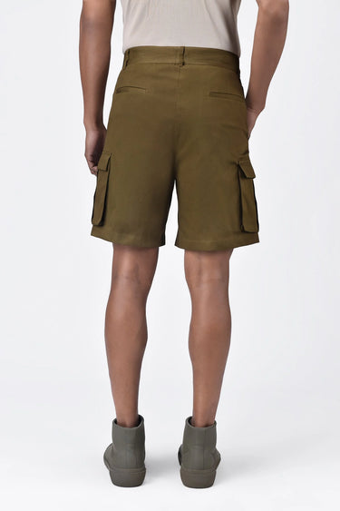 Easy Fit Cotton Pin Corduroy Cargo Shorts with Flap Pockets