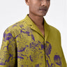 Easy Fit Cotton Poplin Shirt with Sailor Collar and Orchid Print