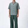 Easy Fit Cuban Collar Shirt with Cell Chain Print