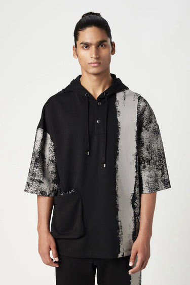 Easy Fit Hoodie T-Shirt with 3D Double Pocket Detail - Genes Lecoanet Hemant