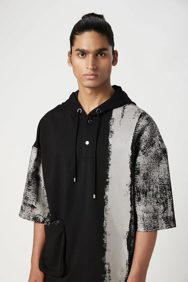Easy Fit Hoodie T-Shirt with 3D Double Pocket Detail - Genes Lecoanet Hemant