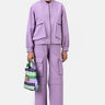 Easy Fit Lavender Cotton Drill Bomber Jacket with Drop Shoulders