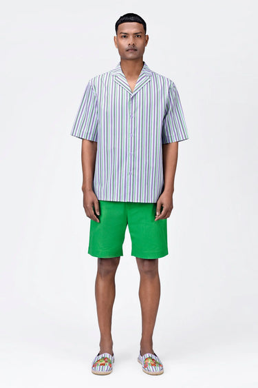 Easy Fit Men's Half Sleeve Shirt with Cuban Collar - Genes Lecoanet Hemant