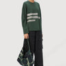 Easy Fit Round Neck Sweatshirt with Drop Shoulder- Forest Green - Genes Lecoanet Hemant