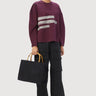 Easy Fit Round Neck Sweatshirt with Drop Shoulder - Wine