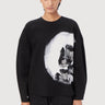 Easy Fit Round Neck Sweatshirt with Ginkgo Stamp Print - Genes Lecoanet Hemant