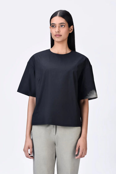 Easy Fit Round Neck T-Shirt with Eclipse Print - Genes Lecoanet Hemant
