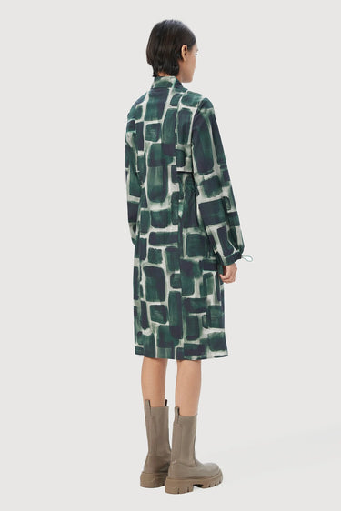 Easy-Fit Shirt-Dress with Abstract Checks Print - Genes Lecoanet Hemant