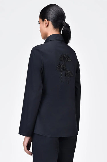 Easy Fit Shirt with Bell Sleeves & Palm Beads Embroidery - Genes Lecoanet Hemant