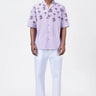 Easy Fit Shirt with Sailor Collar & Palm Stripe Print - Genes Lecoanet Hemant