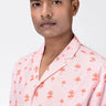 Easy Fit Shirt with Sailor Collar & Palm Stripe Print - Genes Lecoanet Hemant